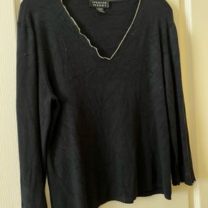 Black sweater with gold trim